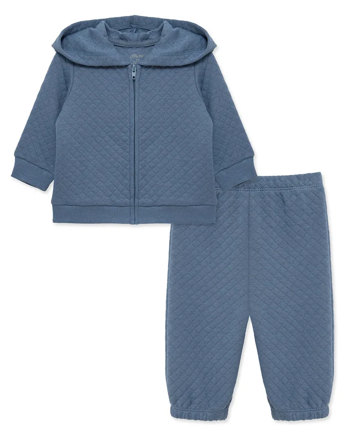 Navy Quilt Jacket Set (3M-12M) - Little Me